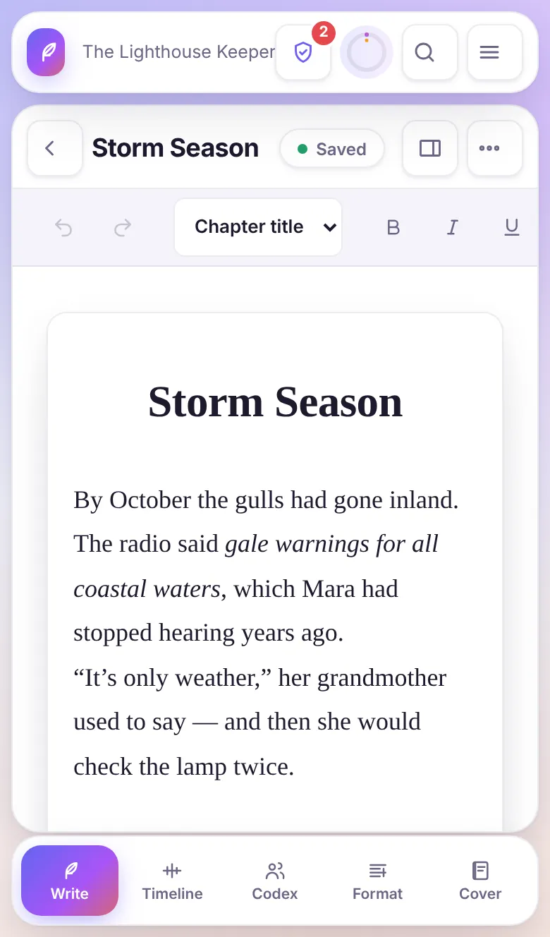 Phone layout: a scene open in the editor, with the tool bar at the bottom of the screen.